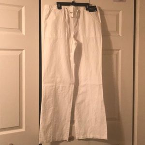 BNWT White New York & Company Cotton/Linen Pants